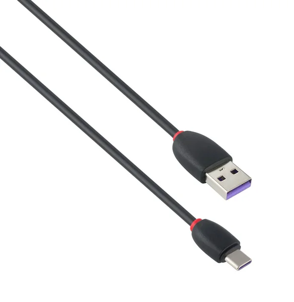 Cable Usb Type Connector White Background —  Fotos de Stock