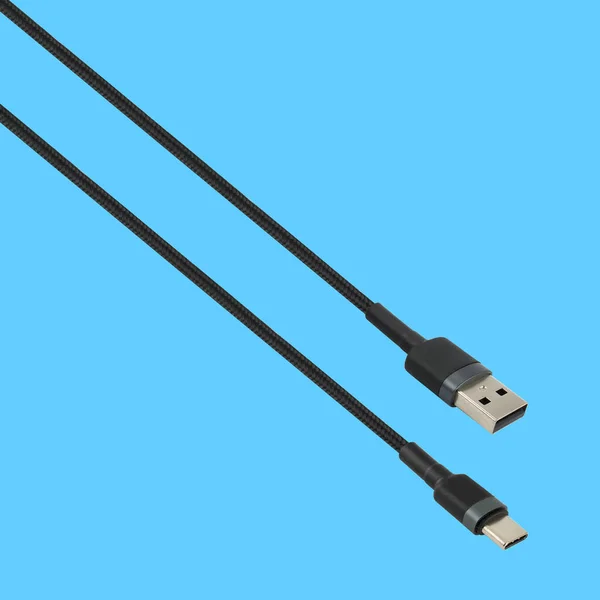 Cable Usb Type Connector White Background — Zdjęcie stockowe