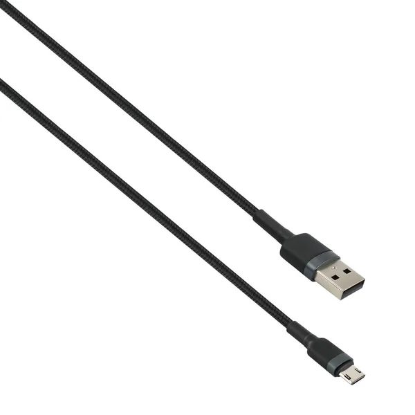 Кабель Разъемом Usb Micro Usb Белом Фоне — стоковое фото