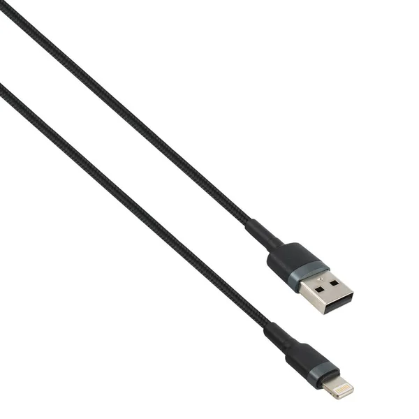 Cable Usb Connector Lightning White Background — 스톡 사진