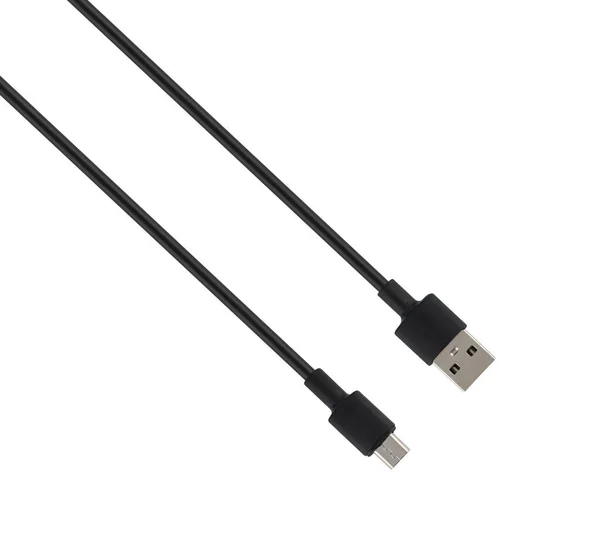 Cable Usb Micro Usb Connector Isolated White Background — Stok fotoğraf