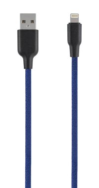 cable with USB and Lightning connector, isolated on white background
