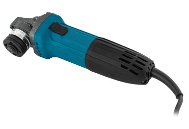 Açı öğütücü, tamirat için elektrikli araç, izolasyonda beyaz arkaplan üzerinde