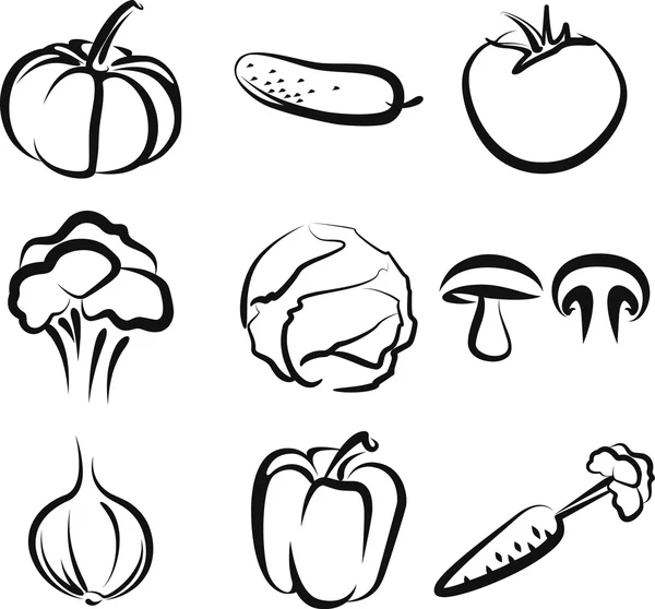 野菜の一連の図 — ストックベクタ