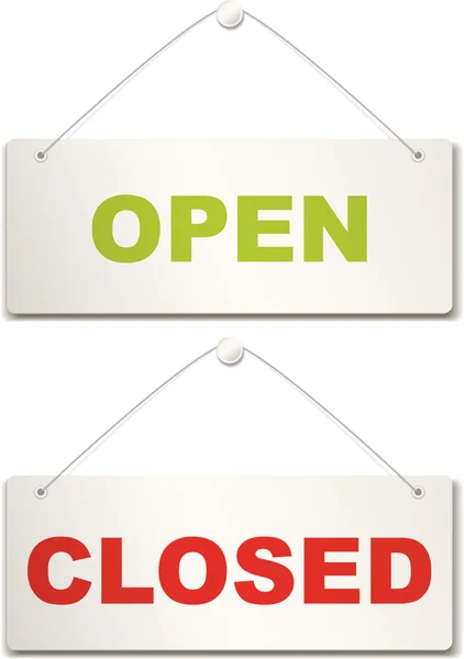 Open and closed door sign — Stock Vector