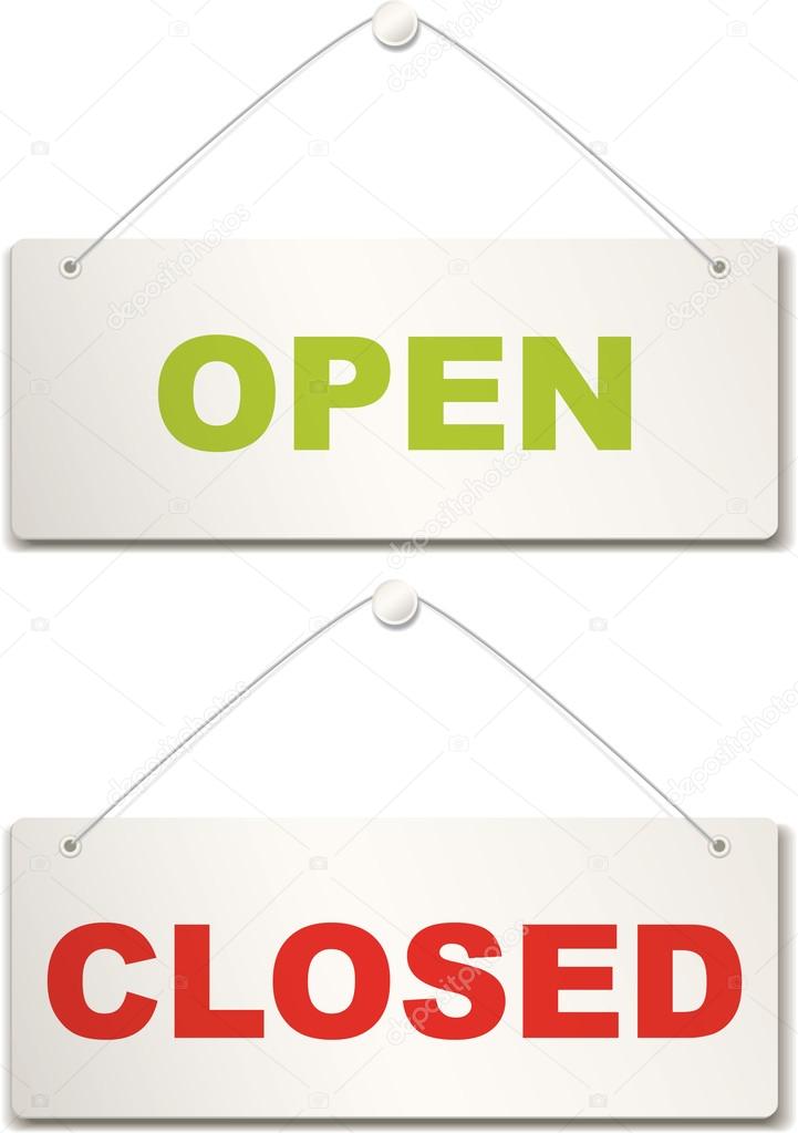 Open and closed door sign