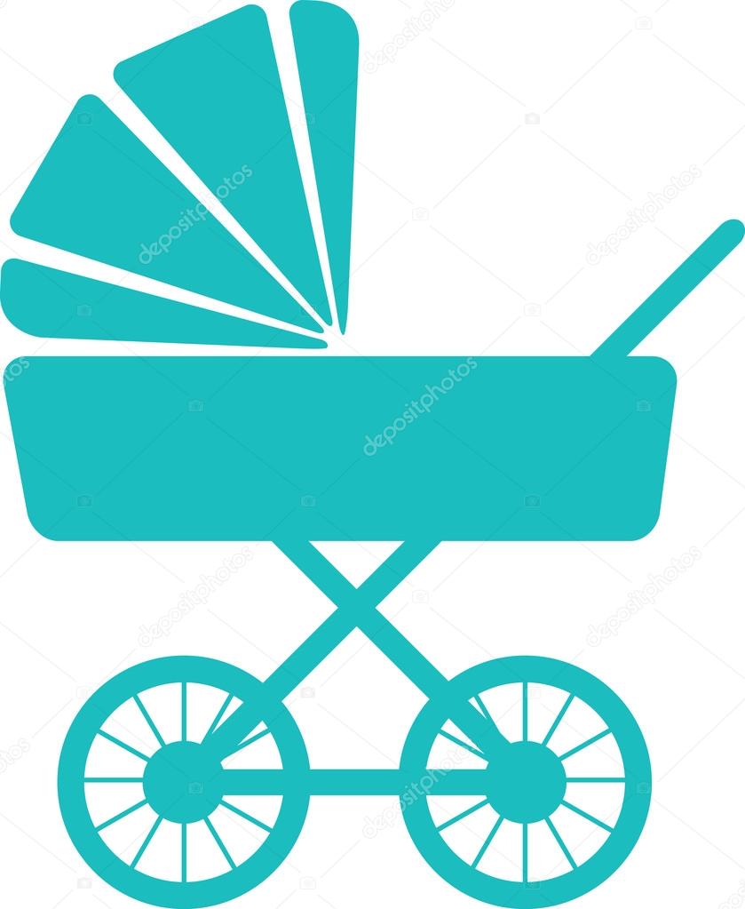 Simple icon of baby pram