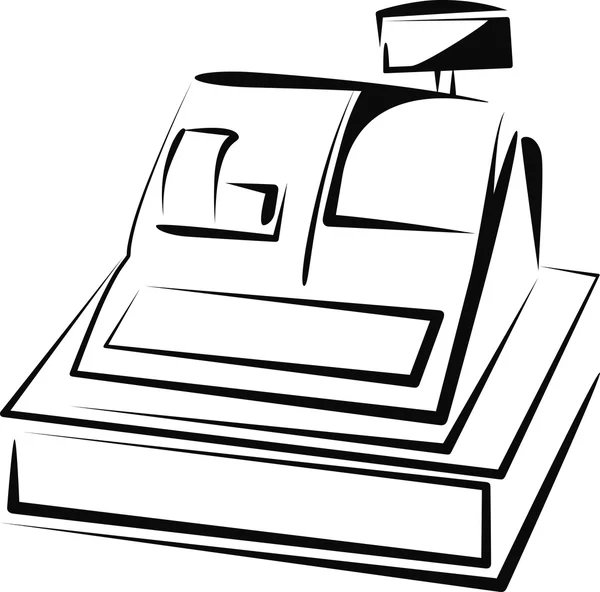Ilustração simples com caixa registadora — Vetor de Stock