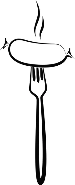 Ilustração simples com um símbolo de churrasco — Vetor de Stock