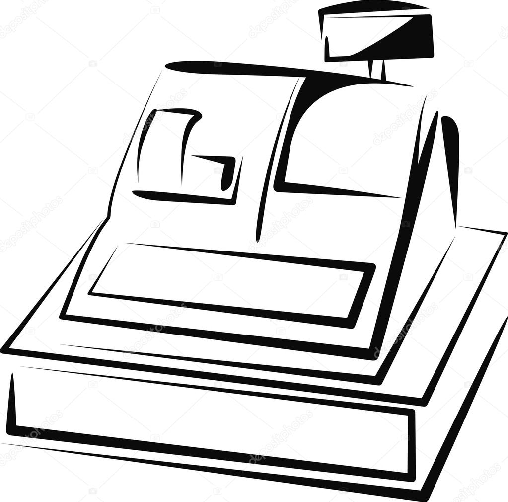 Simple illustration with a cash register