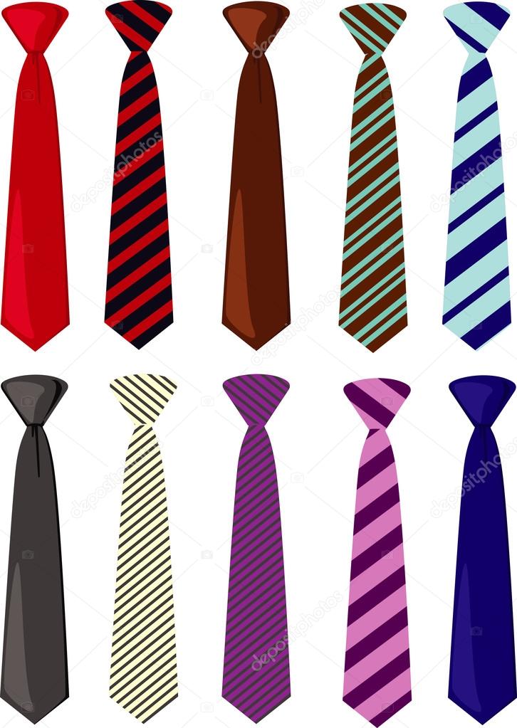 Men colored neckties vector illustration