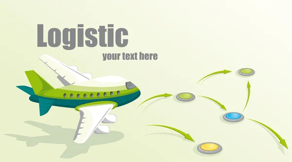 Illusztráció egy repülőgép. logisztikai koncepció. — Stock Fotó
