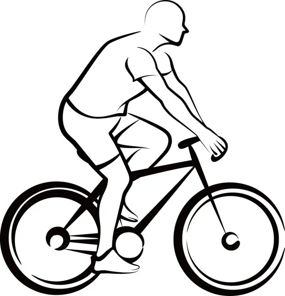 Simple illustration with a bicycler — Stock Photo, Image