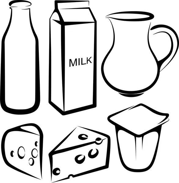 Süt ve süt ürünleri kümesi — Stok fotoğraf