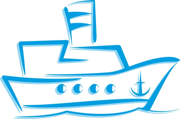 Ilustración simple con un barco —  Fotos de Stock