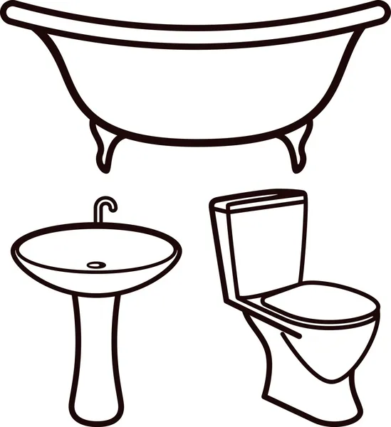 Illustratie met set badkamer elementen — Stockfoto