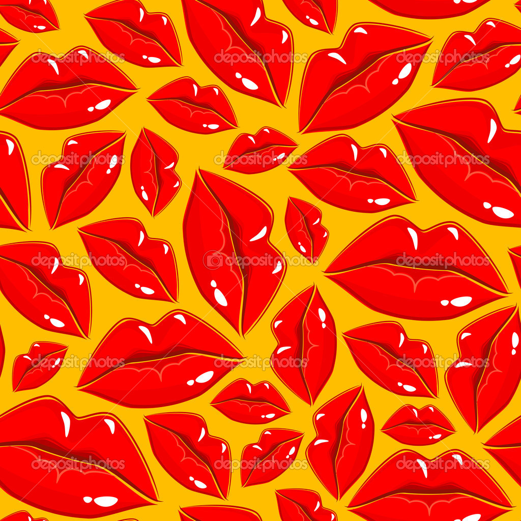 Seamless background with lips Stock Photo by ©maximmmmum 32290381