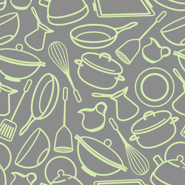 Seamless background with kitchen utensil