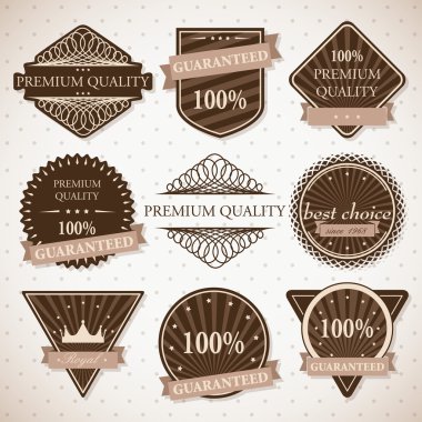 premium kalite, en iyi seçim ve garantili etiketleri kümesi