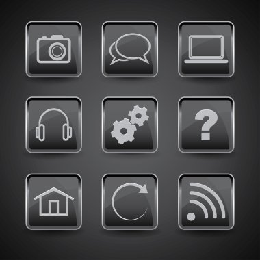 web ve mobil uygulamalar için siyah simgeler