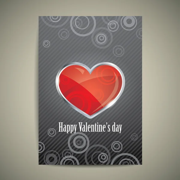 Valentine's Day card with heart — Stock Vector
