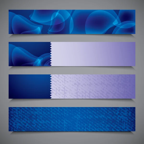 Ensemble de bannières bleues — Image vectorielle
