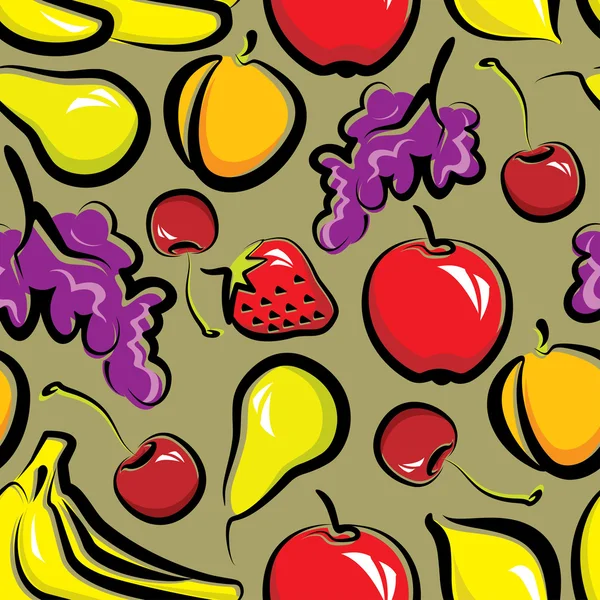 Nahtloser Hintergrund mit Obst — Stockvektor