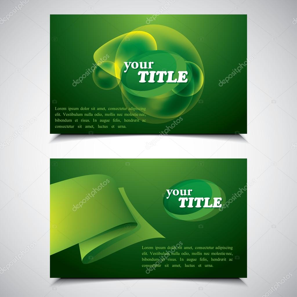 Set of green business cards
