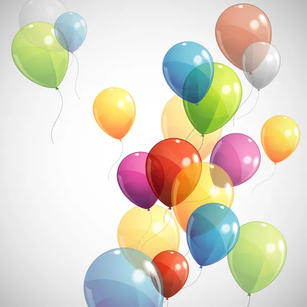 Fondo con globos multicolores — Vector de stock