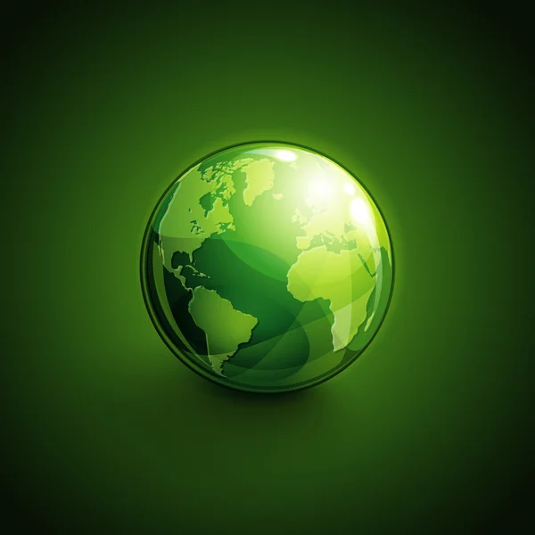 Fundo com um ícone de globo verde — Vetor de Stock