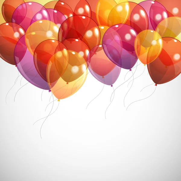 Arrière-plan avec ballons volants multicolores — Image vectorielle