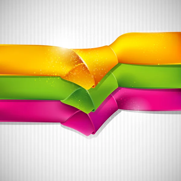 Fond abstrait avec rubans multicolores — Image vectorielle