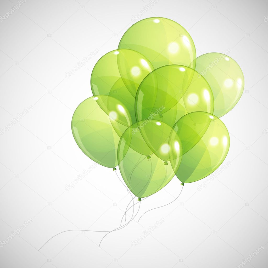 Background with green balloons