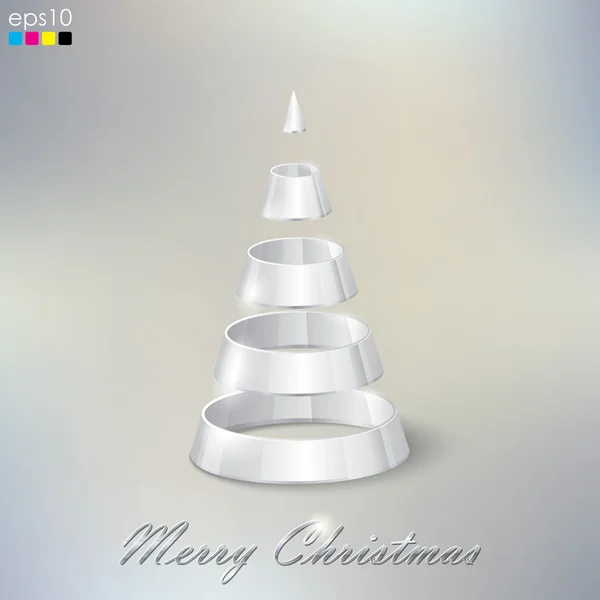 Abstract silver Christmas tree — Stock Vector