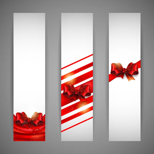 Bannières avec arcs rouges — Image vectorielle