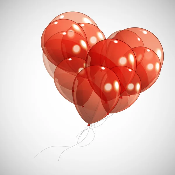 与红色气球背景 — 图库矢量图片