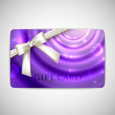 Mor beyaz yay ve şerit kartı