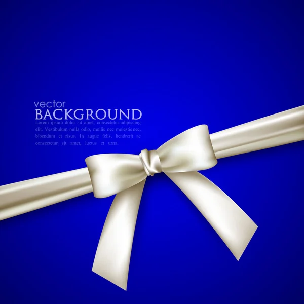Blue background with white bow — Stock Vector