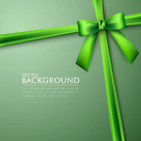 Fondo elegante con lazo verde — Vector de stock