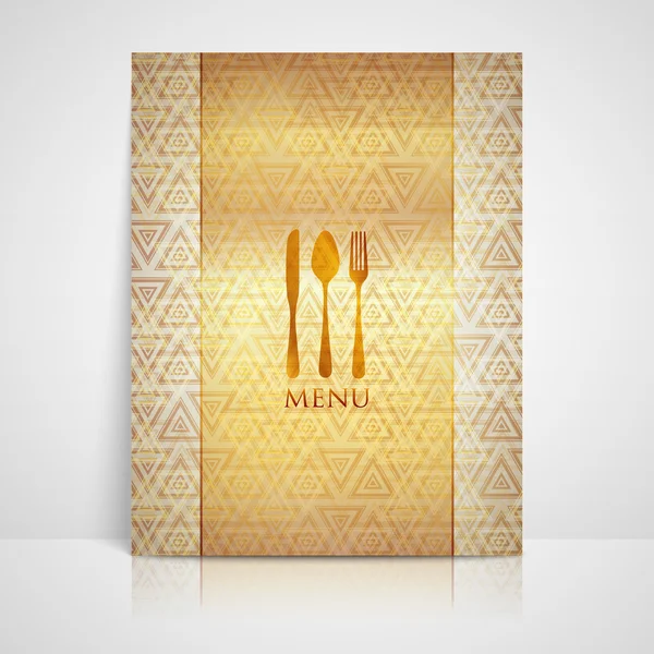 Design meniu restaurant cu lingură, furculiță și cuțit — Vector de stoc