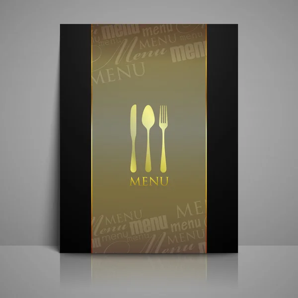 Menu restaurant design avec cuillère, fourchette et couteau — Image vectorielle