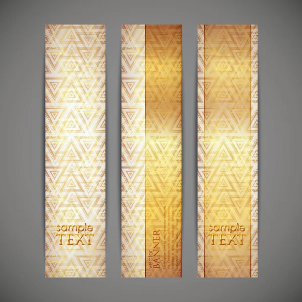 Set of golden banners — Stock Vector