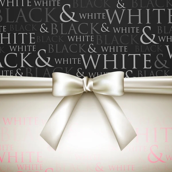 White bow on black and white background — Stock Illustration White bow on black and white background Royalty Free Stock Illustrations