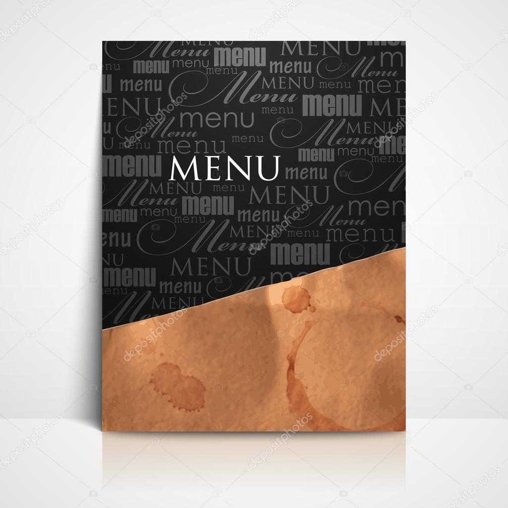 Restaurant menu design with grunge cardboard texture