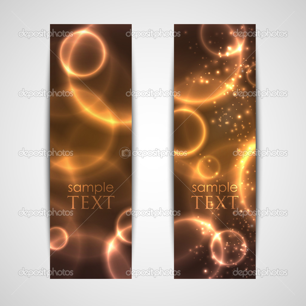 Set of abstract glowing banners