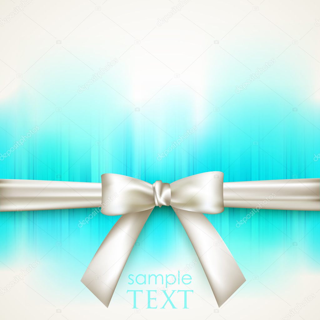 Blue background with white bow