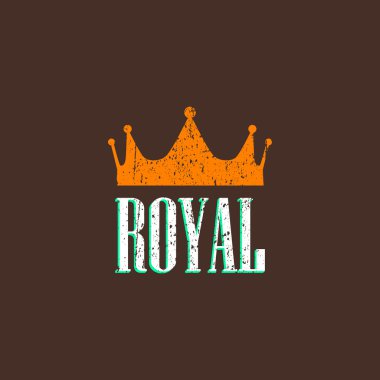 Vintage resimde bir taçla