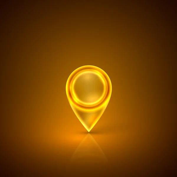 Golden map marker — Stock Vector