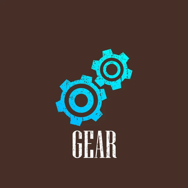 Vintage illustration with a gear icon — Stock Vector