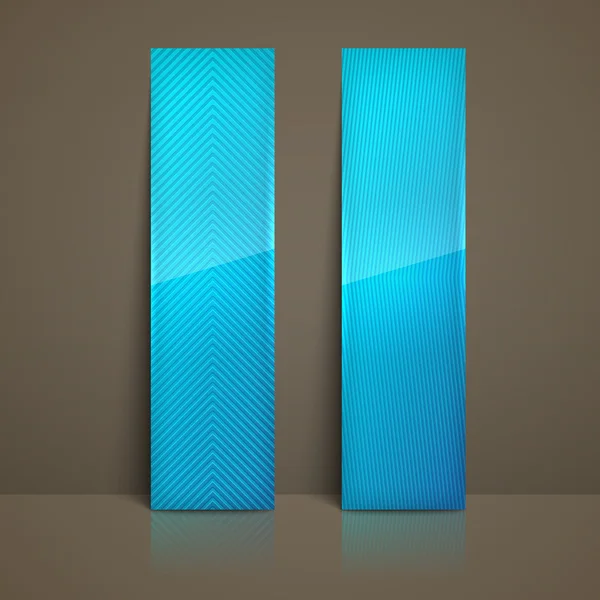 Conjunto de banners de rayas azules — Vector de stock